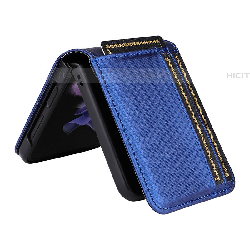 Funda Bumper Lujo Cuero y Plastico Mate Carcasa T01 para Samsung Galaxy Z Flip4 5G