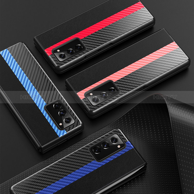 Funda Bumper Lujo Cuero y Plastico Mate Carcasa Z01 para Samsung Galaxy Z Fold2 5G