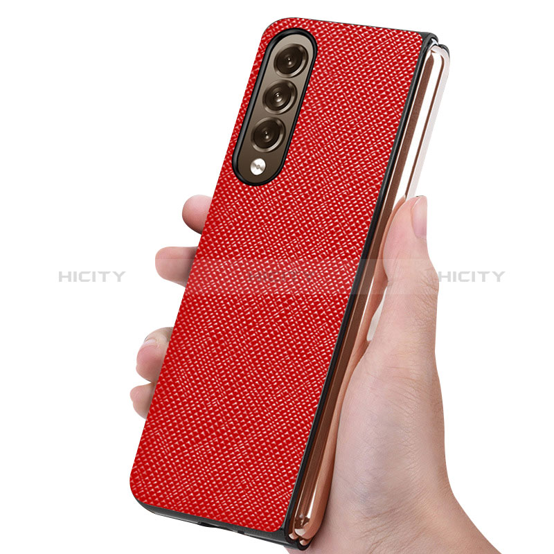 Funda Bumper Lujo Cuero y Plastico Mate Carcasa Z01 para Samsung Galaxy Z Fold3 5G