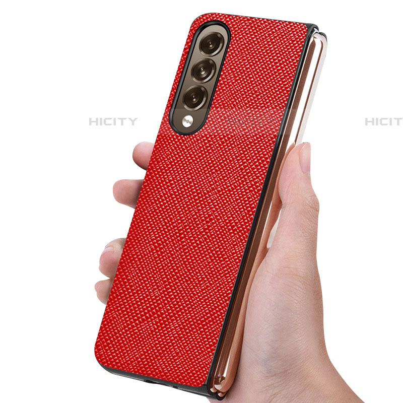 Funda Bumper Lujo Cuero y Plastico Mate Carcasa Z01 para Samsung Galaxy Z Fold4 5G