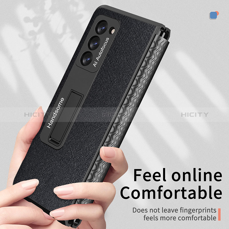 Funda Bumper Lujo Cuero y Plastico Mate Carcasa Z03 para Samsung Galaxy Z Fold2 5G