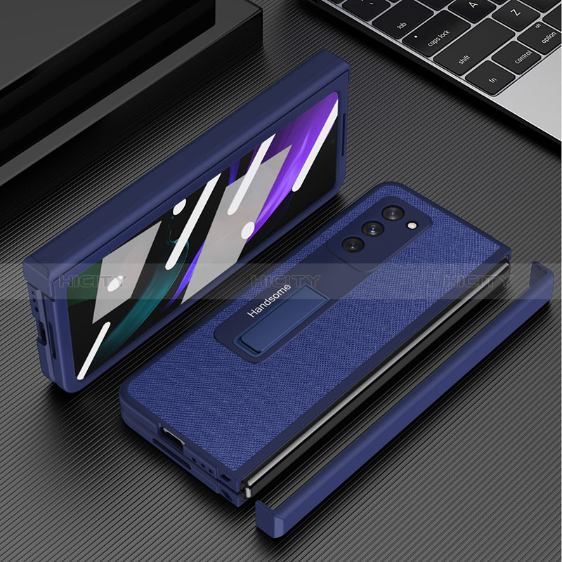 Funda Bumper Lujo Cuero y Plastico Mate Carcasa Z07 para Samsung Galaxy Z Fold2 5G