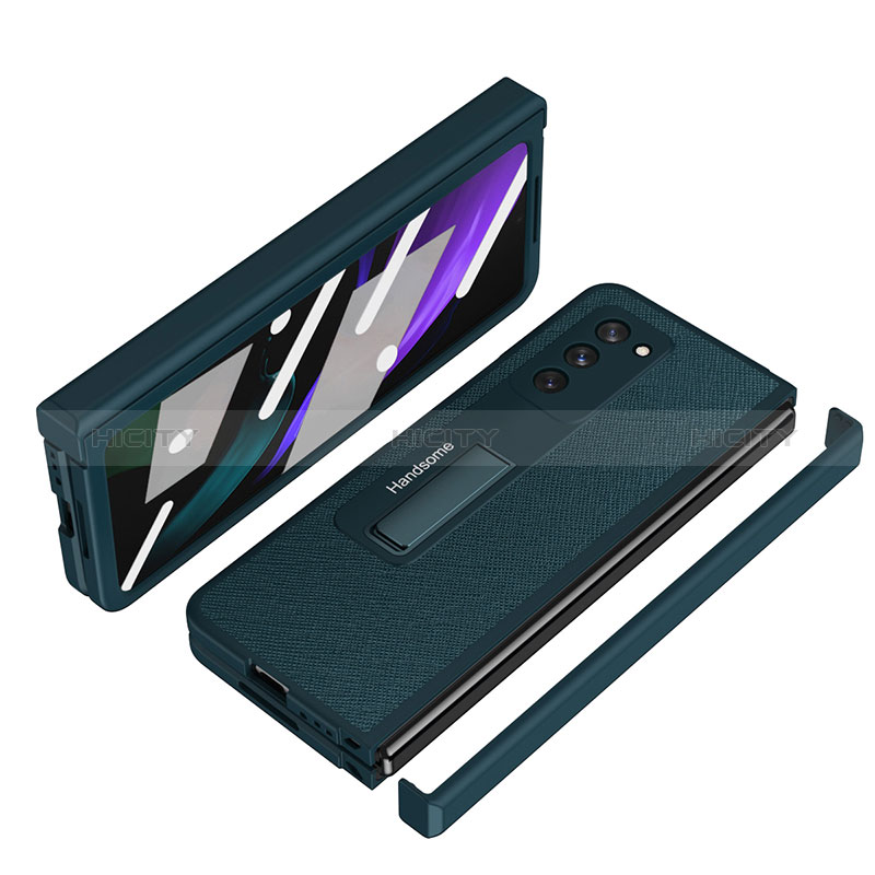 Funda Bumper Lujo Cuero y Plastico Mate Carcasa Z07 para Samsung Galaxy Z Fold2 5G