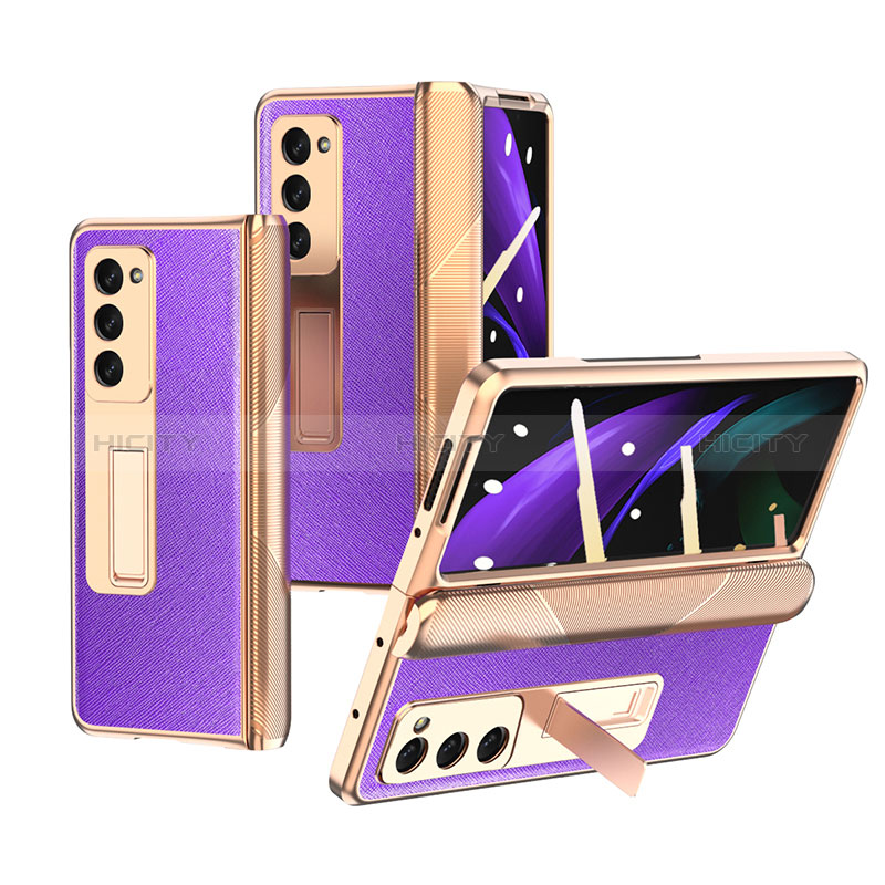 Funda Bumper Lujo Cuero y Plastico Mate Carcasa Z09 para Samsung Galaxy Z Fold2 5G