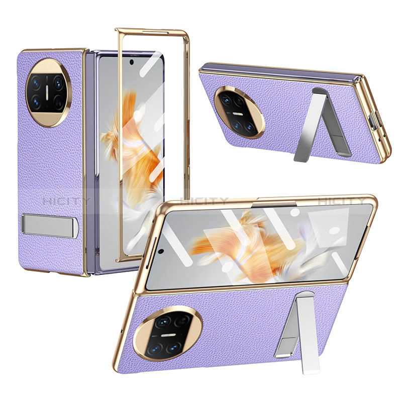 Funda Bumper Lujo Cuero y Plastico Mate Carcasa ZL1 para Huawei Mate X3