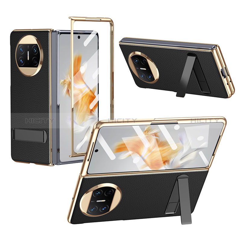 Funda Bumper Lujo Cuero y Plastico Mate Carcasa ZL1 para Huawei Mate X3