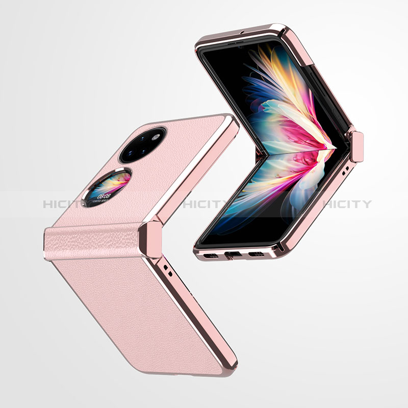 Funda Bumper Lujo Cuero y Plastico Mate Carcasa ZL1 para Huawei P50 Pocket