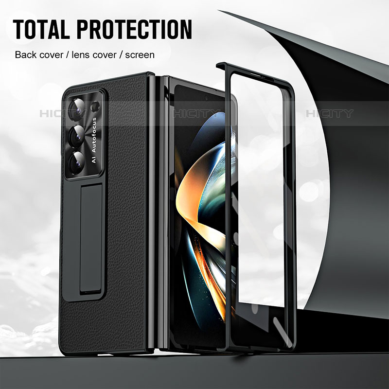 Funda Bumper Lujo Cuero y Plastico Mate Carcasa ZL1 para Samsung Galaxy Z Fold5 5G