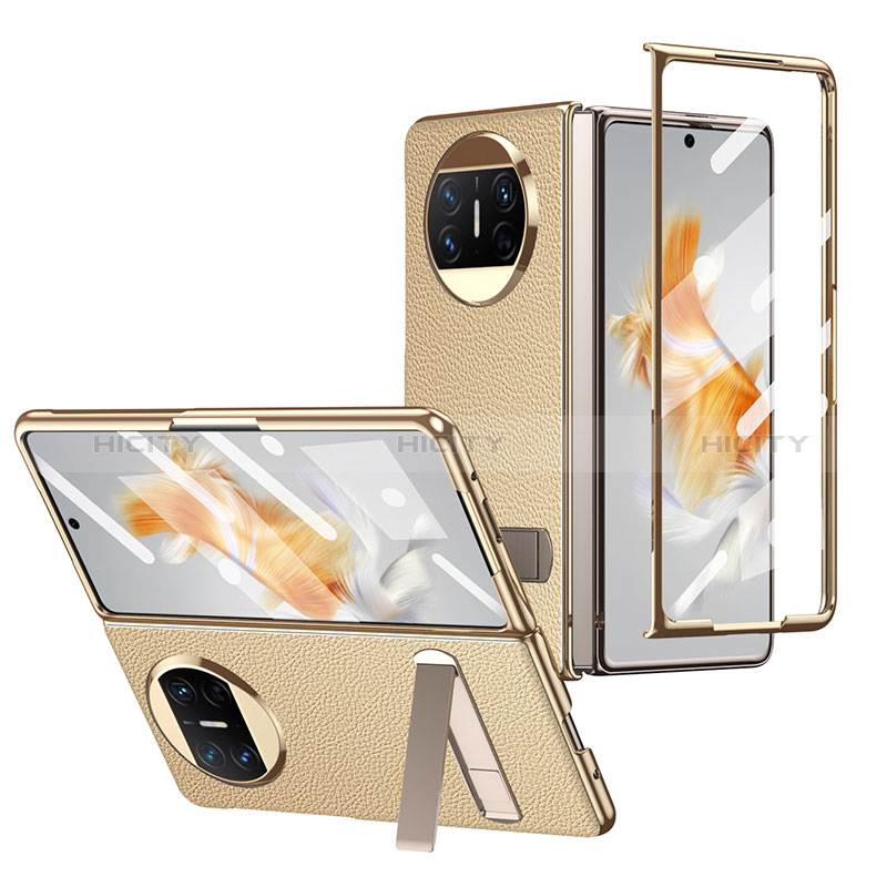 Funda Bumper Lujo Cuero y Plastico Mate Carcasa ZL2 para Huawei Mate X3