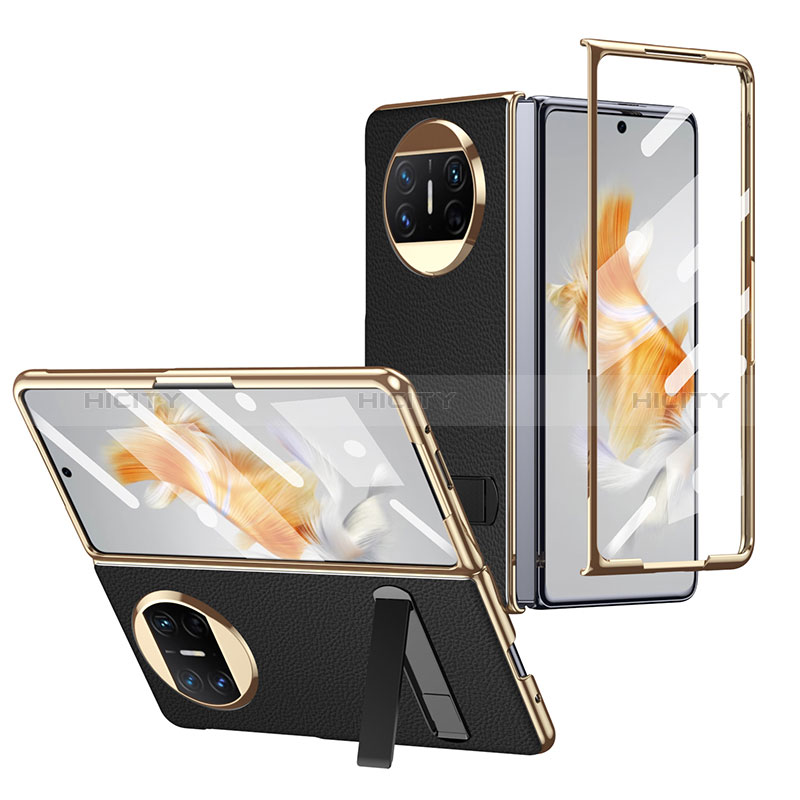 Funda Bumper Lujo Cuero y Plastico Mate Carcasa ZL2 para Huawei Mate X3