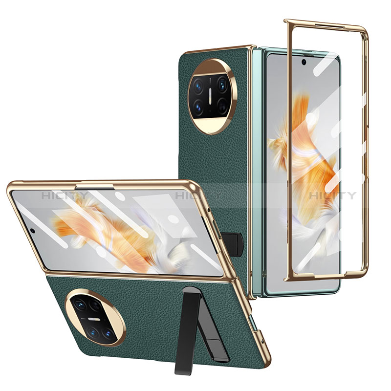 Funda Bumper Lujo Cuero y Plastico Mate Carcasa ZL2 para Huawei Mate X3