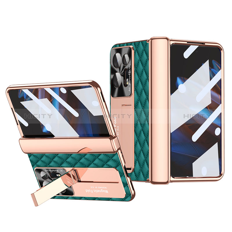 Funda Bumper Lujo Cuero y Plastico Mate Carcasa ZL2 para Oppo Find N2 5G