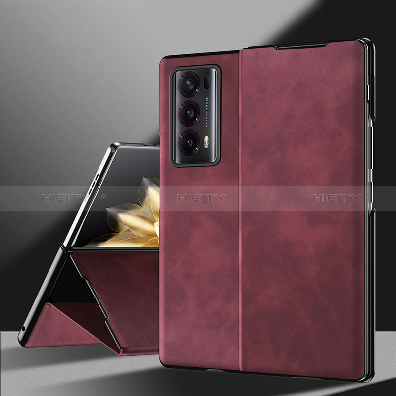 Funda Bumper Lujo Cuero y Plastico Mate Carcasa ZL3 para Huawei Honor Magic V2 Ultimate 5G