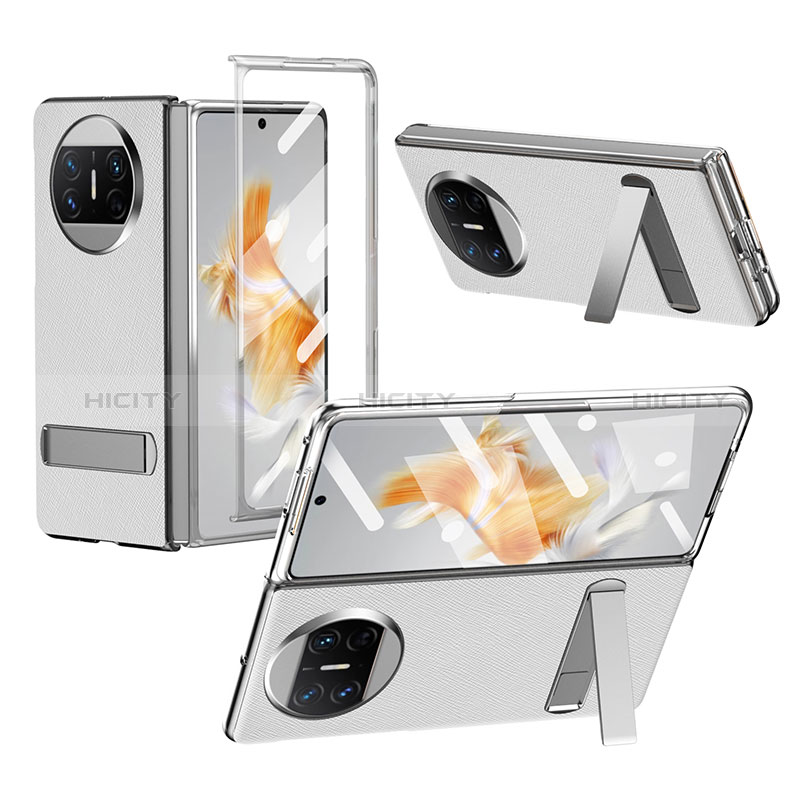 Funda Bumper Lujo Cuero y Plastico Mate Carcasa ZL3 para Huawei Mate X5