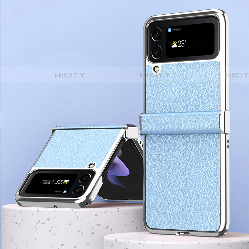 Funda Bumper Lujo Cuero y Plastico Mate Carcasa ZL3 para Samsung Galaxy Z Flip4 5G