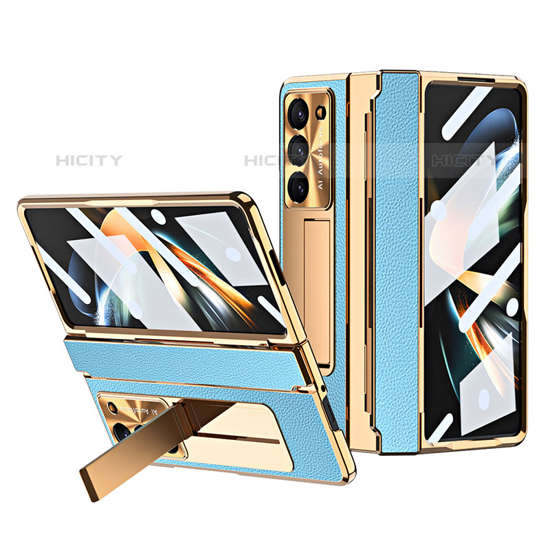 Funda Bumper Lujo Cuero y Plastico Mate Carcasa ZL3 para Samsung Galaxy Z Fold5 5G