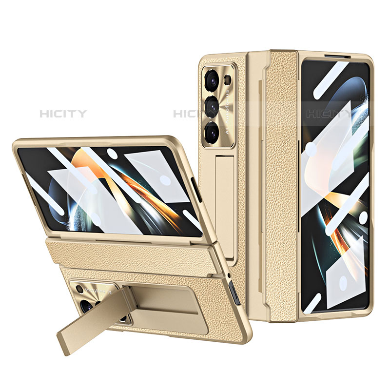 Funda Bumper Lujo Cuero y Plastico Mate Carcasa ZL3 para Samsung Galaxy Z Fold5 5G Beige