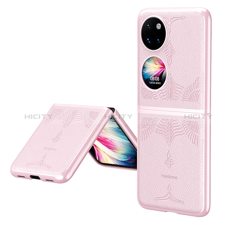 Funda Bumper Lujo Cuero y Plastico Mate Carcasa ZL4 para Huawei P50 Pocket