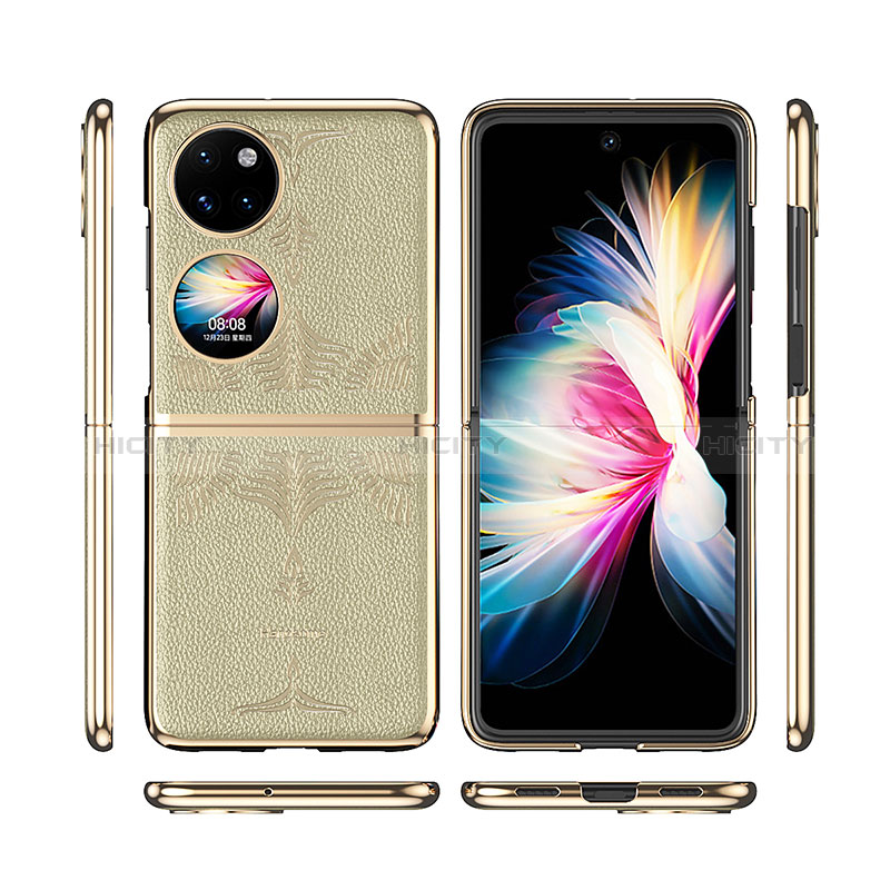 Funda Bumper Lujo Cuero y Plastico Mate Carcasa ZL4 para Huawei P60 Pocket