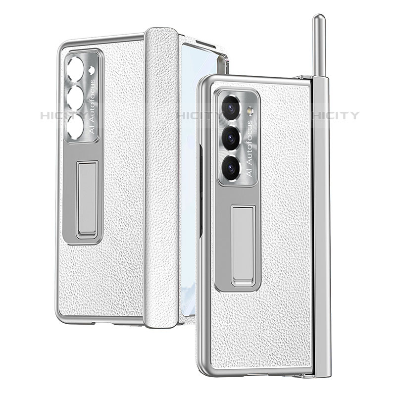 Funda Bumper Lujo Cuero y Plastico Mate Carcasa ZL4 para Samsung Galaxy Z Fold5 5G