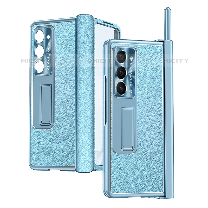 Funda Bumper Lujo Cuero y Plastico Mate Carcasa ZL4 para Samsung Galaxy Z Fold5 5G