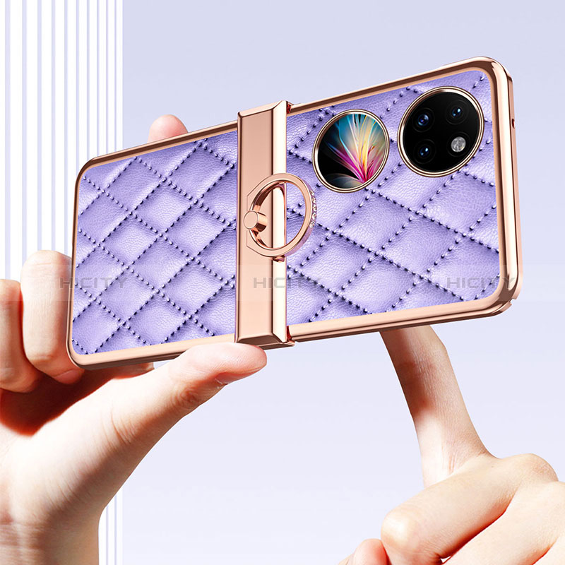 Funda Bumper Lujo Cuero y Plastico Mate Carcasa ZL5 para Huawei Pocket S