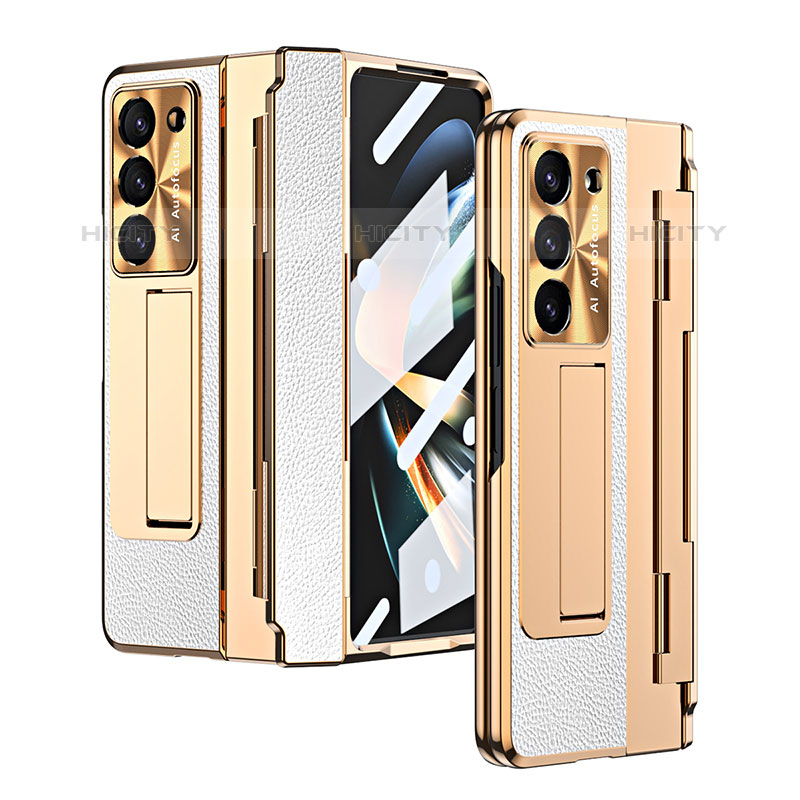 Funda Bumper Lujo Cuero y Plastico Mate Carcasa ZL5 para Samsung Galaxy Z Fold5 5G