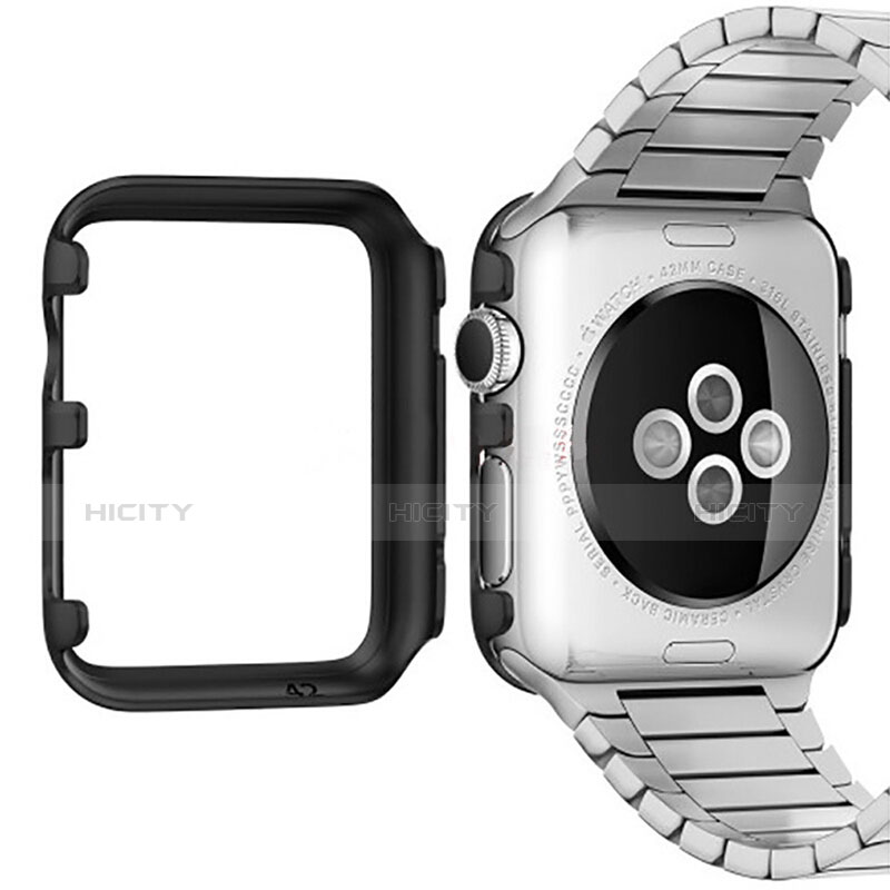 Funda Bumper Lujo Marco de Aluminio C01 para Apple iWatch 3 38mm Negro