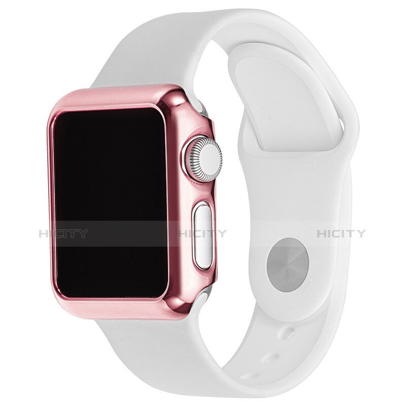 Funda Bumper Lujo Marco de Aluminio C03 para Apple iWatch 42mm Rosa