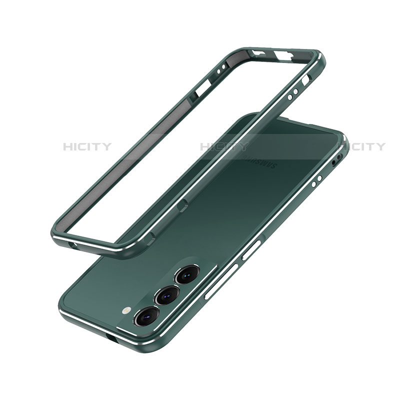 Funda Bumper Lujo Marco de Aluminio Carcasa A01 para Samsung Galaxy S22 Plus 5G Verde