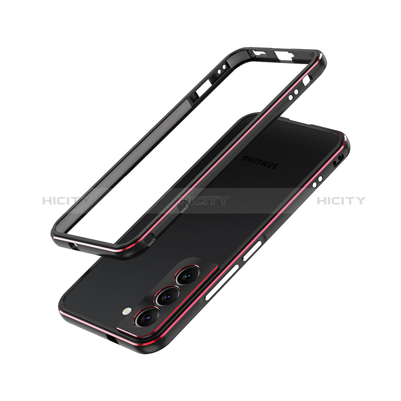 Funda Bumper Lujo Marco de Aluminio Carcasa A01 para Samsung Galaxy S25 Plus 5G Rojo y Negro