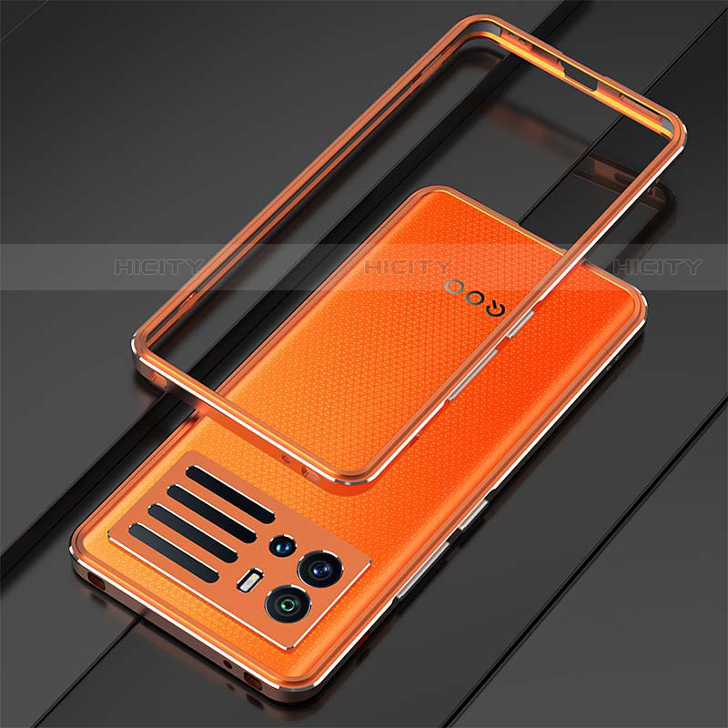 Funda Bumper Lujo Marco de Aluminio Carcasa A01 para Vivo iQOO 9 Pro 5G Naranja