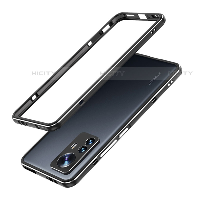 Funda Bumper Lujo Marco de Aluminio Carcasa A01 para Xiaomi Mi 12S Pro 5G Negro