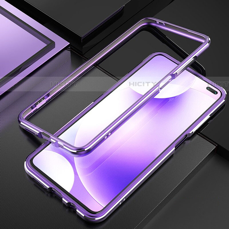 Funda Bumper Lujo Marco de Aluminio Carcasa A01 para Xiaomi Redmi K30 4G Morado