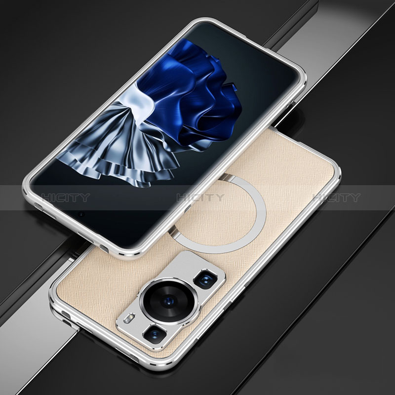 Funda Bumper Lujo Marco de Aluminio Carcasa con Mag-Safe Magnetic para Huawei P60 Pro