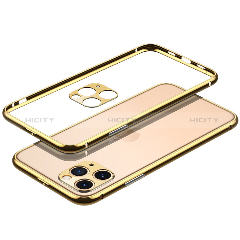 Funda Bumper Lujo Marco de Aluminio Carcasa JL2 para Apple iPhone 13 Pro Max Oro