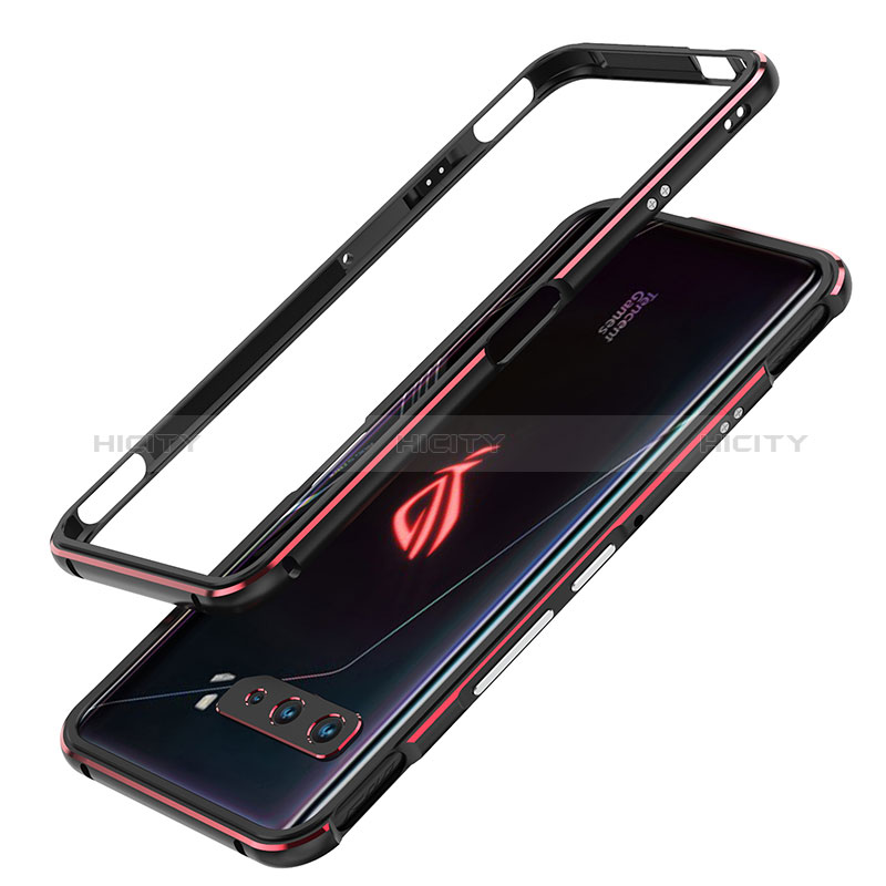 Funda Bumper Lujo Marco de Aluminio Carcasa JZ1 para Asus ROG Phone 3 Rojo y Negro