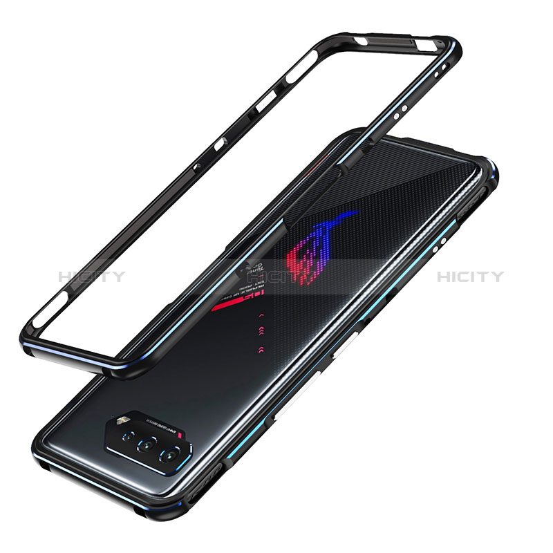 Funda Bumper Lujo Marco de Aluminio Carcasa JZ1 para Asus ROG Phone 5 Pro Azul y Negro