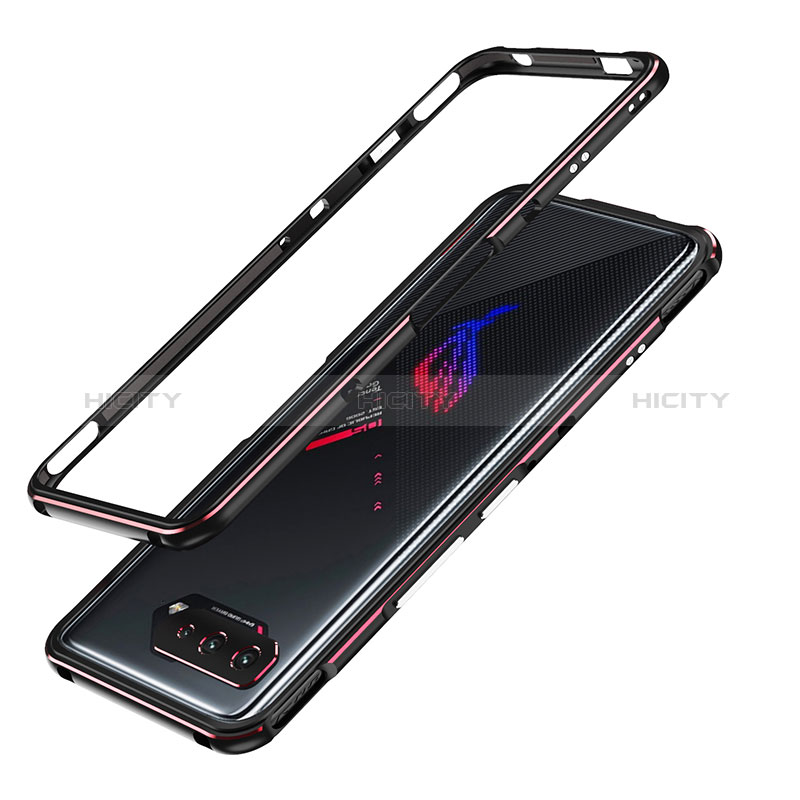 Funda Bumper Lujo Marco de Aluminio Carcasa JZ1 para Asus ROG Phone 5 Pro Rojo y Negro