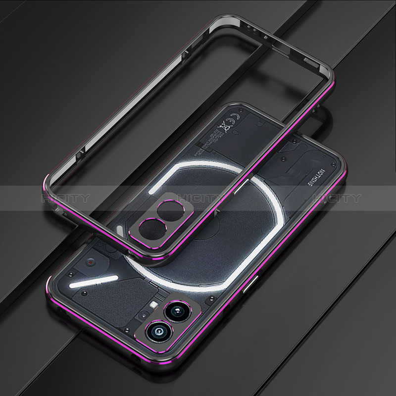 Funda Bumper Lujo Marco de Aluminio Carcasa JZ1 para Nothing Phone 2 Morado