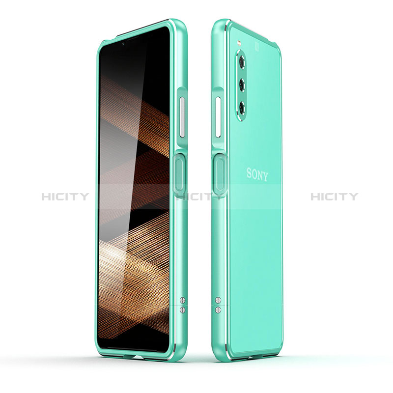 Funda Bumper Lujo Marco de Aluminio Carcasa JZ1 para Sony Xperia 10 V Verde