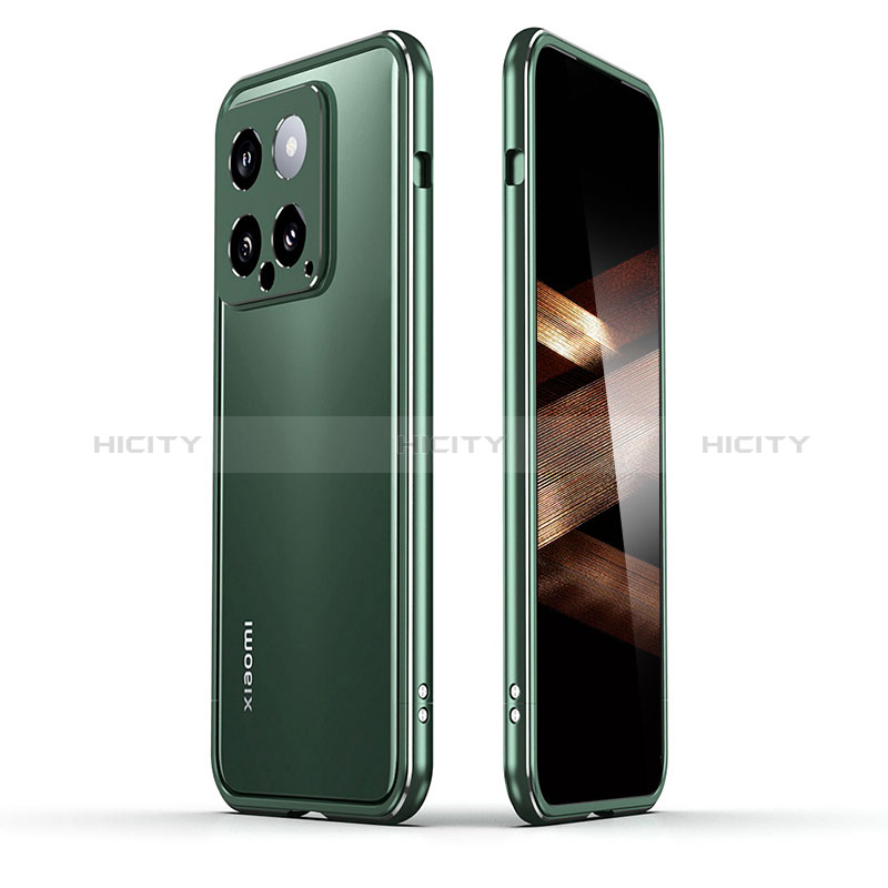 Funda Bumper Lujo Marco de Aluminio Carcasa JZ1 para Xiaomi Mi 14 5G Verde