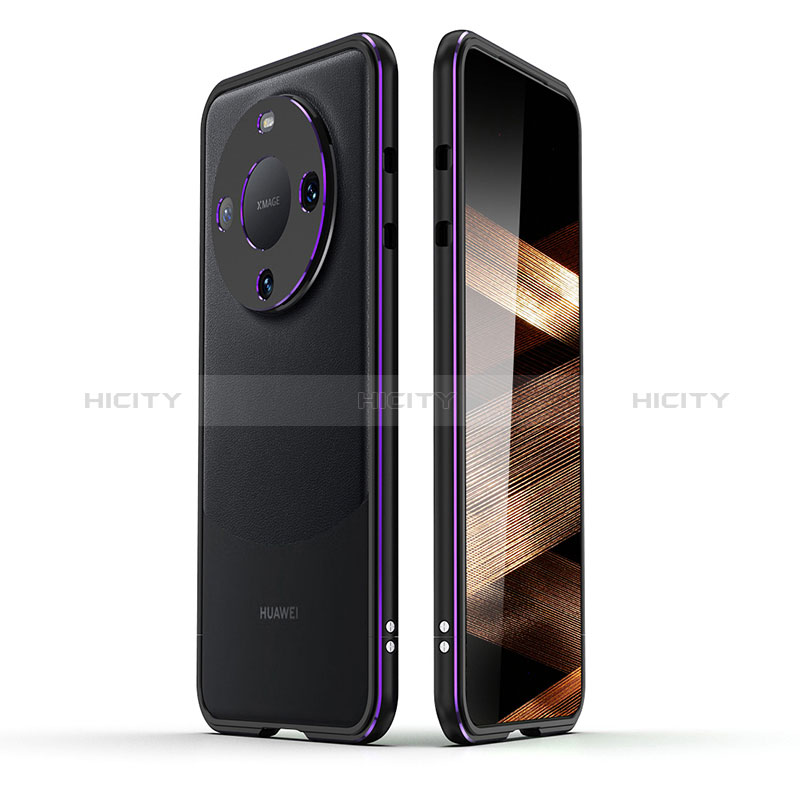 Funda Bumper Lujo Marco de Aluminio Carcasa JZ2 para Huawei Mate 60 Morado