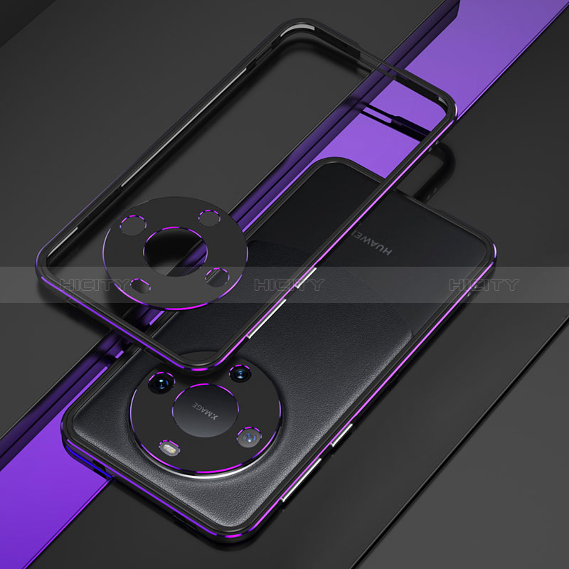 Funda Bumper Lujo Marco de Aluminio Carcasa JZ4 para Huawei Mate 60 Pro Morado