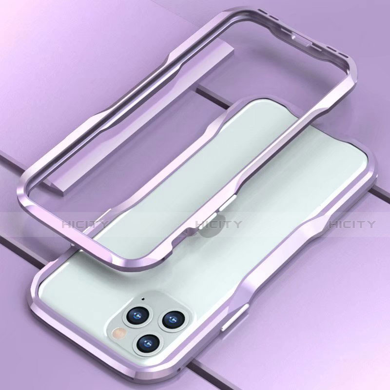 Funda Bumper Lujo Marco de Aluminio Carcasa para Apple iPhone 11 Pro Morado