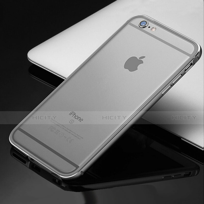 Funda Bumper Lujo Marco de Aluminio Carcasa para Apple iPhone 6 Gris