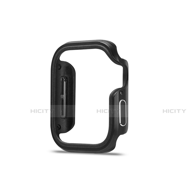 Funda Bumper Lujo Marco de Aluminio Carcasa para Apple iWatch 5 44mm Negro