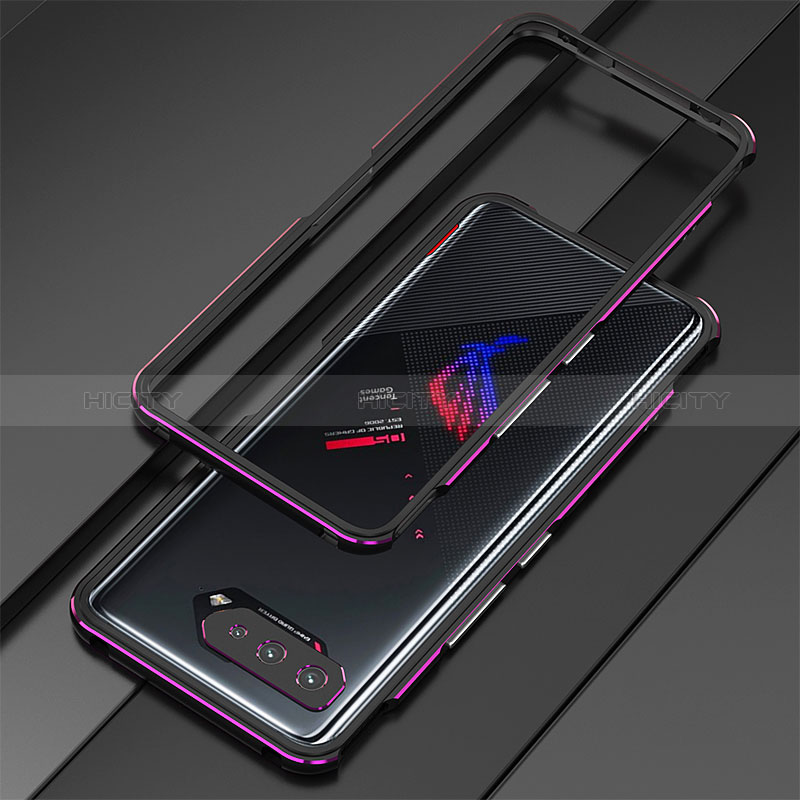 Funda Bumper Lujo Marco de Aluminio Carcasa para Asus ROG Phone 5 Pro Morado