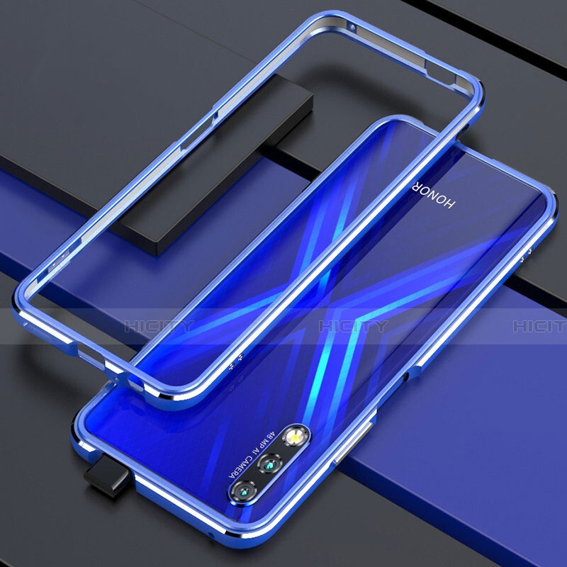 Funda Bumper Lujo Marco de Aluminio Carcasa para Huawei Honor 9X Azul