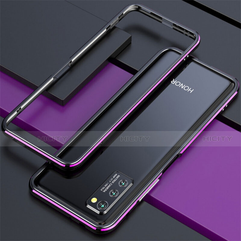 Funda Bumper Lujo Marco de Aluminio Carcasa para Huawei Honor View 30 5G Morado